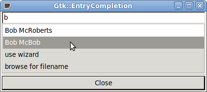 Entry Completion