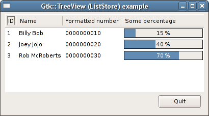 TreeView - ListStore