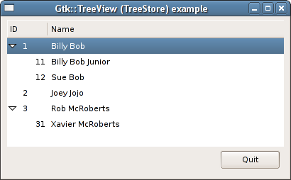 TreeView - TreeStore